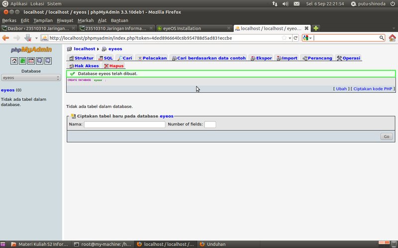 membuat DB eyeos