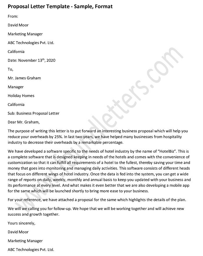 Foundletters - Proposal Letter Templates – Sample, Format and Writing ...