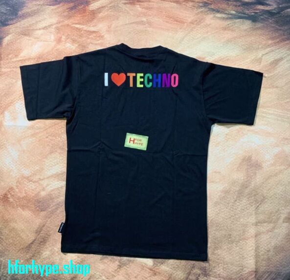 Balenciaga I Love Techno Cotton T-Shirt Black 
