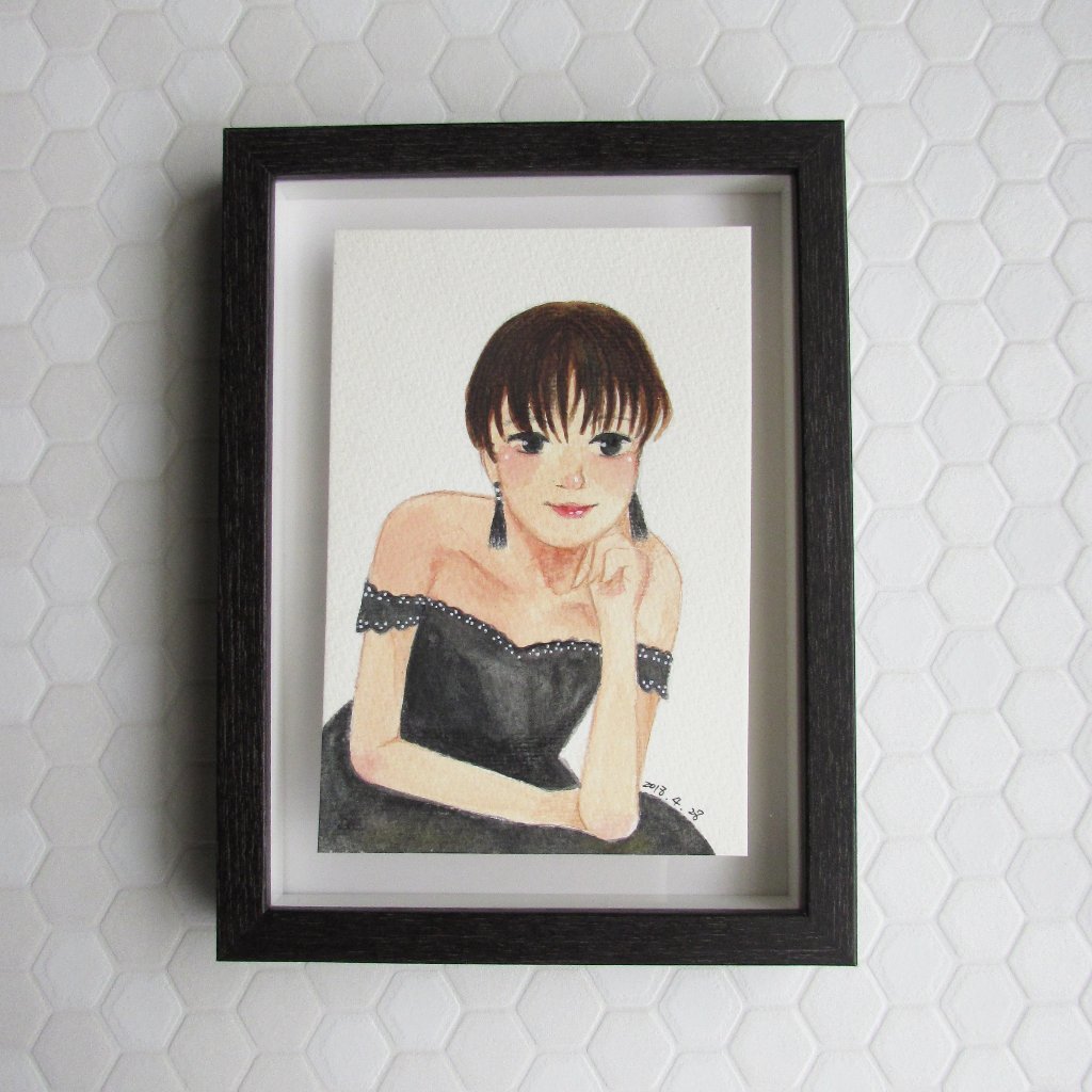 ヤンペイントのように|単一の水彩画のポートレートペインティング - 似顔絵 - 紙 ホワイト