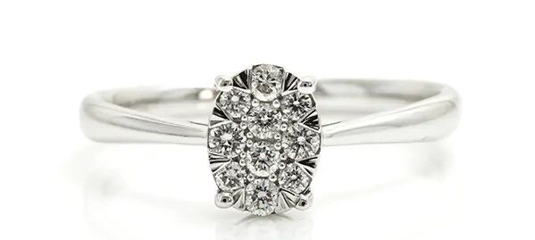 Oval Cluster Engagement Ring