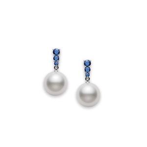 Mikimoto sapphire and pearl earrings