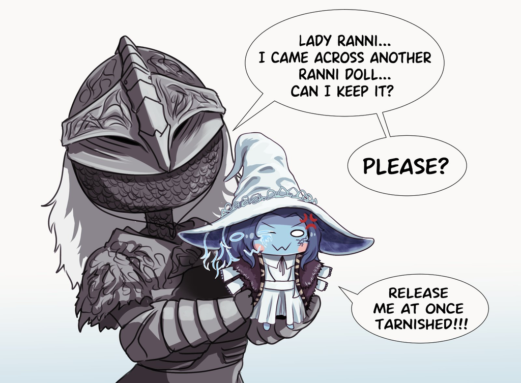 ranni the witch and miniature ranni (elden ring) drawn by ichisak3