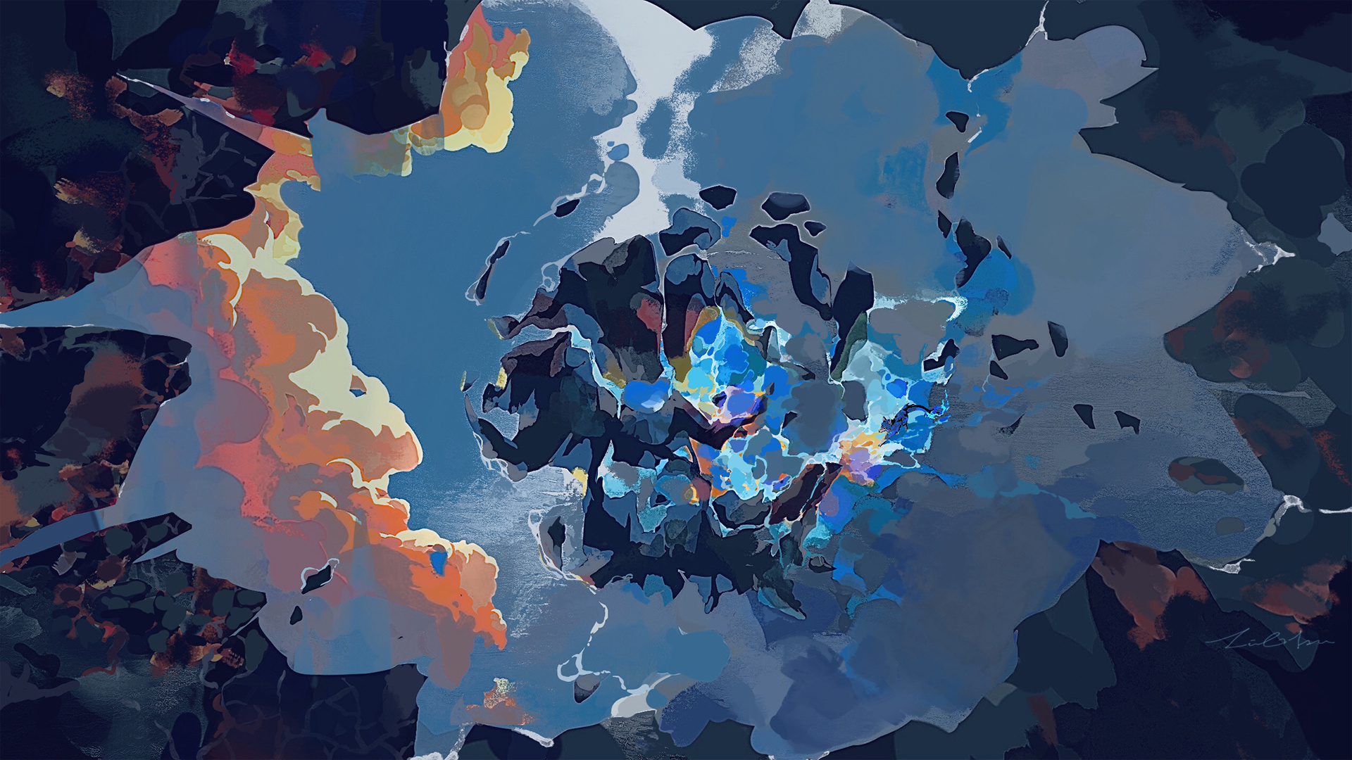 繪師：立青｜角色印象圖＆薩夫特哨兵趴精神圖景，晚暮下流著極彩岩漿的落日處