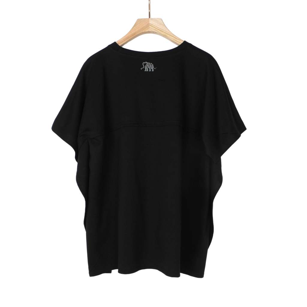 4カラー - マナスリットT #A235 - Tシャツ - コットン・麻 ブラック