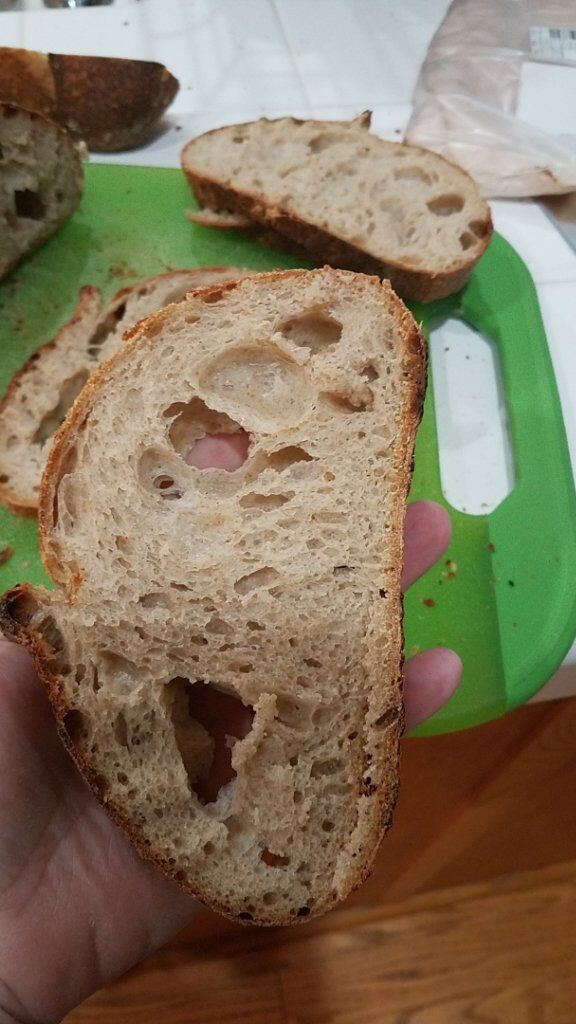 Tried out Full Proof Baking's method for getting a really open crumb. It  worked! : r/Breadit