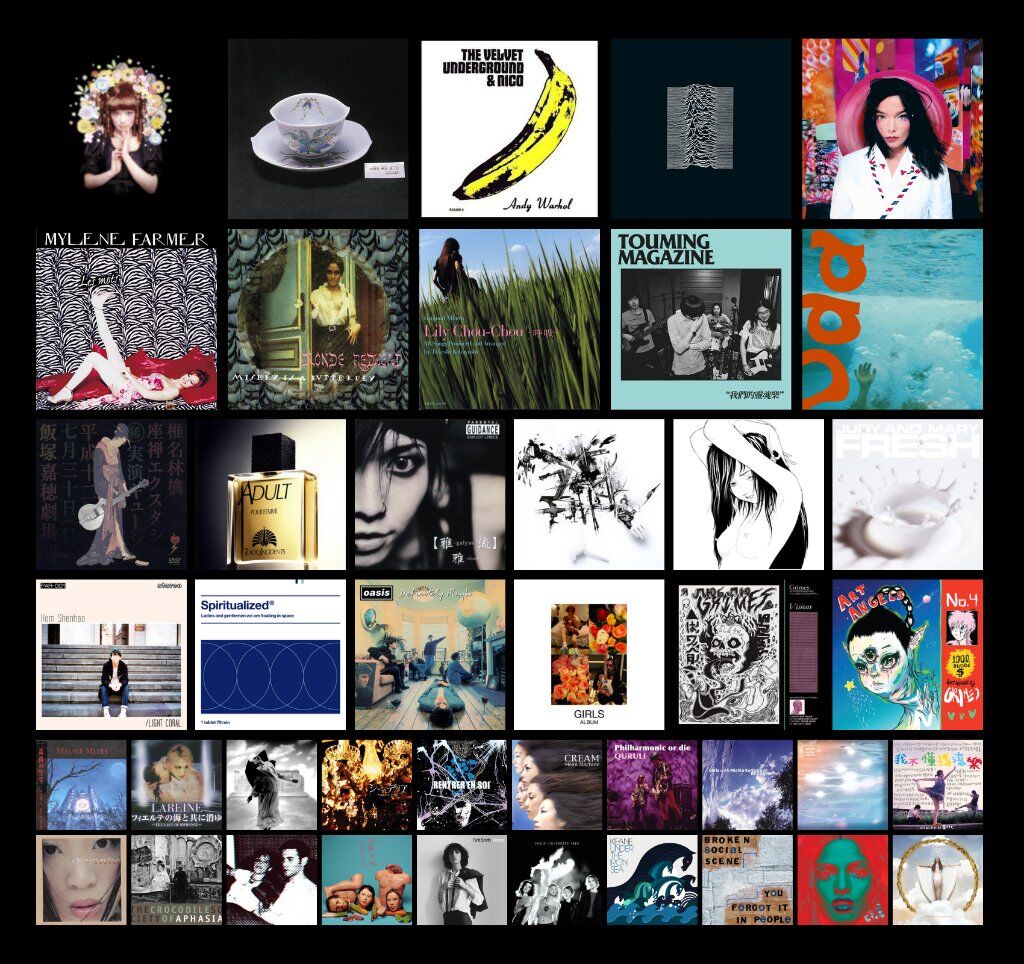 M子。 #私を構成する42枚Topsters 2: last fm collage & album chart maker總算排完了，雖然還是 ...