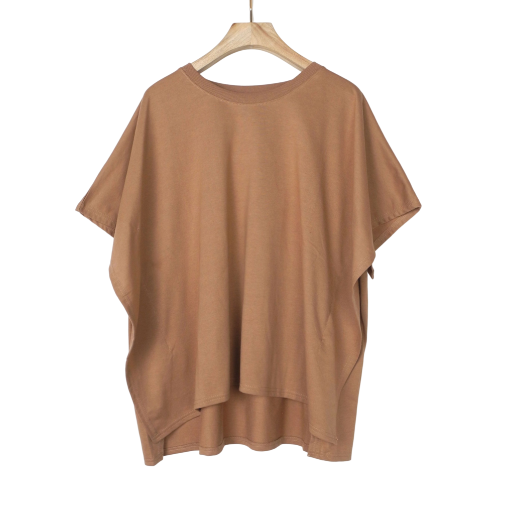 4カラー - マナスリットT #A235 - Tシャツ - コットン・麻 ブラック