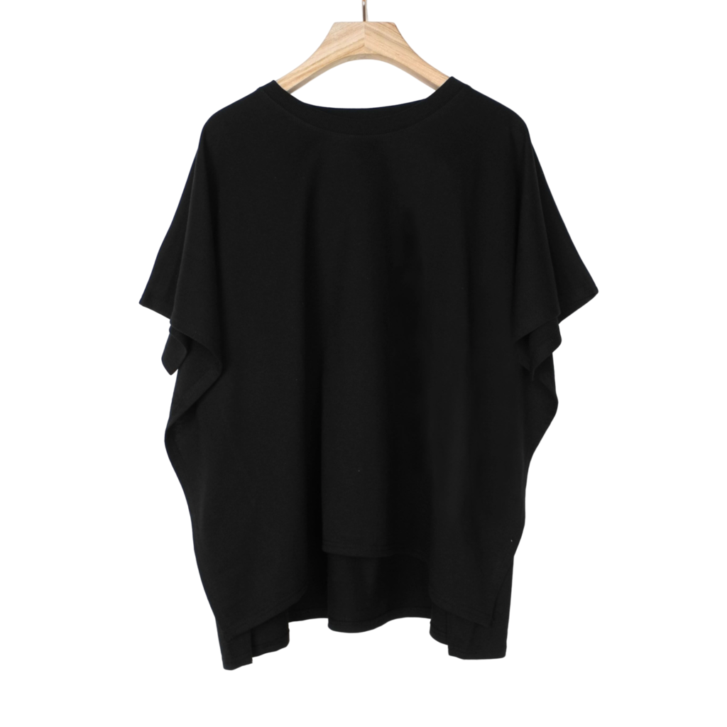 4カラー - マナスリットT #A235 - Tシャツ - コットン・麻 ブラック